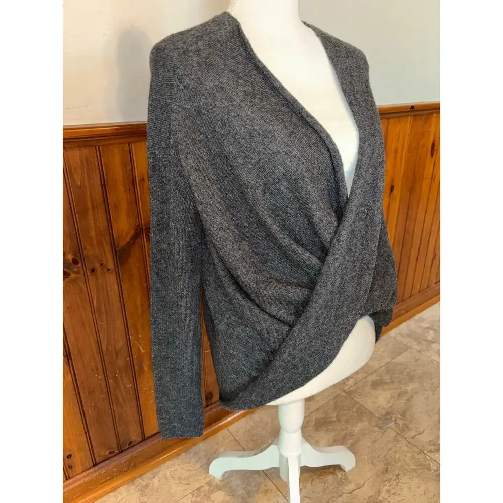 Athleta Womens Finale Gray Wool Cashmere Convertible Sweater Thumbholes XS - Picture 5 of 10
